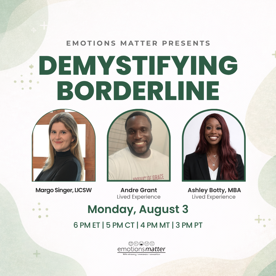 Emotions Matter Presents: Demystifying Borderline Personality Disorder, An Educational Workshop on August 3, 2026 - logo